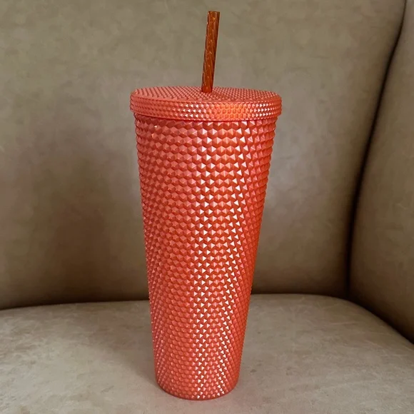 Starbucks Limited Edition 24 oz. Orange Pearl Studded Tumbler Fall/Halloween - Picture 3 of 6